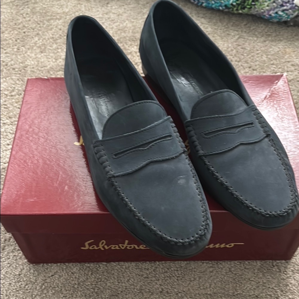 Salvatore Ferragamo Blue Loafers